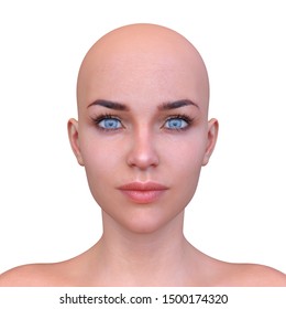 3D CG Rendering Of Woman's Face