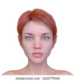 3D CG Rendering Of Woman's Face