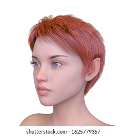 3D CG Rendering Of Woman's Face