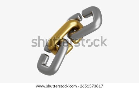 3D chain link icon representing connection or hyperlink.