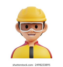 A 3D character of a cheerful male cyclist wearing a helmet and sports gear - Powered by Shutterstock