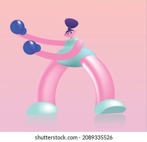 3d character of a female boxer, fighter, illustration. Martial arts, self-defence, victory concept. Women empowerment, feminism metaphor - Powered by Shutterstock