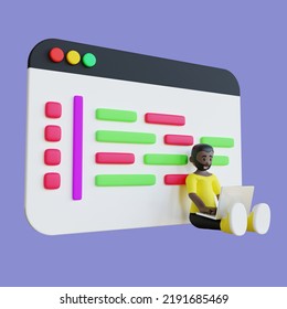 3D Character Illustration of Programmer