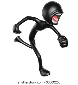 3D Character Running Screaming