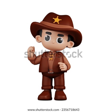 3d Character Sheriff Congratulation Pose