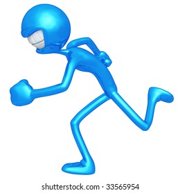 3D Character Smiling And Running
