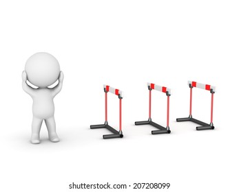 3D Character stressed about obstacles