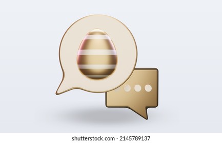 3d Chat easter icon rendering front view