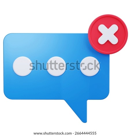3D Chat Fail Cross Mark