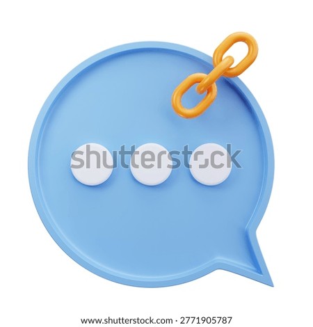 3D Chat Link Connection Message Bubble Icon