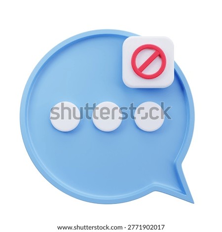 3D Chat Message Bubble Block Restrict Icon