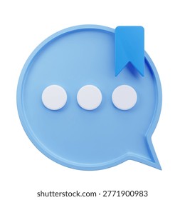 3D Chat Message Bubble Bookmark Save Icon