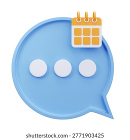3D Chat Message Bubble Schedule Calendar Icon
