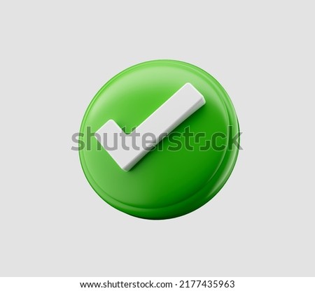 3d Check mark icon on isolated background 3d rendering