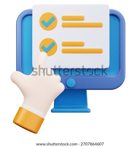 3D Checklist Approval Task Confirmation Icon