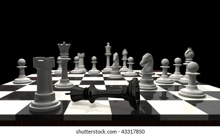 3d Chess Game Checkmate Black King Stock Illustration 43317850 ...