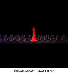 3d Chess Red Black Pawn
