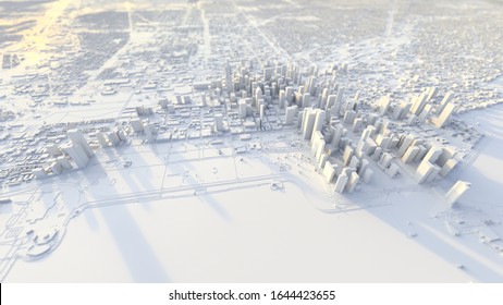 3d Chicago City. Suitable For City, Realty, Technology, And Modern Life Themes. 3d Illustration