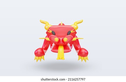 3d chinese new year Dragon icon rendering front view