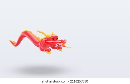 3d chinese new year Dragon icon rendering left view