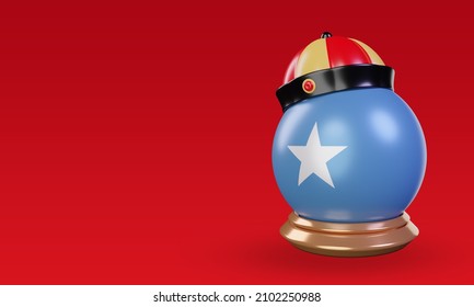 3d Chinese Newyear Somalia Flag Rendering Right View