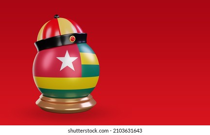 3d Chinese Newyear Togo Flag Rendering Left View