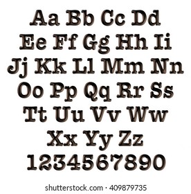 Stencilplate Alphabet Imprint Effect Straight Stencil Stock Vector ...