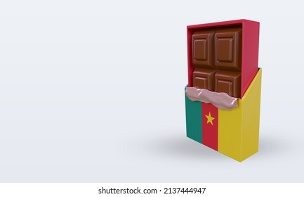 3d chocolate Cameroon flag rendering right view