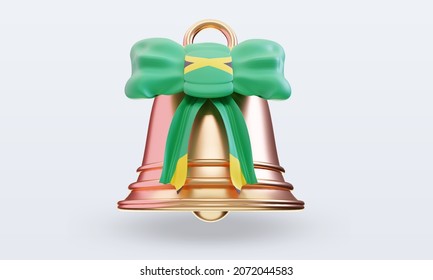 3d christmas bell Jamaica flag rendering front view