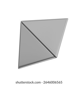 3D Chrome Metallic Abstract Shape Objects, 3d rendering steel gradient shape design element, futuristic, shiny design