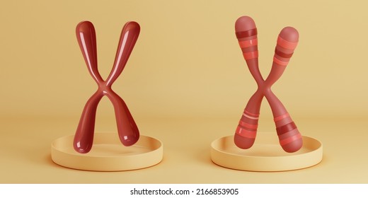 3d Chromosome Half Side. 3D Rendering