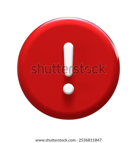 3d circle exclamation icon error mark attention symbol
