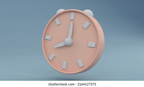 
3D Circular Clock Icon On Blue Background. 3d Vector Illustration