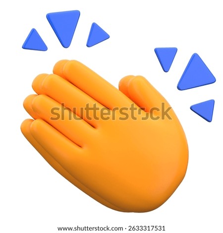 3D Clapping hand gesture in yellow and blue