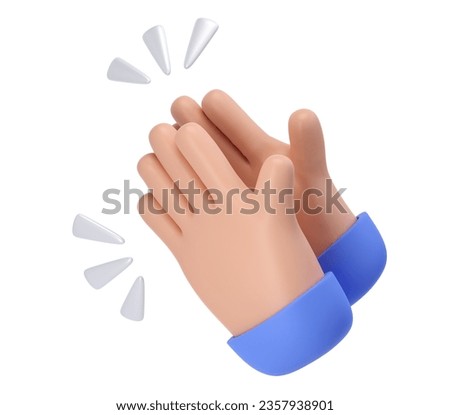 3D Clapping Hands applauding dark skin icon isolated with clipping path, agreement and success concept render illustration. 3D Illustration