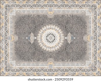 3D Classic Iranian Pattern Wallpaper, Luxury Persian Decorative Background for Elegant Interior Design . 3D illustration 
