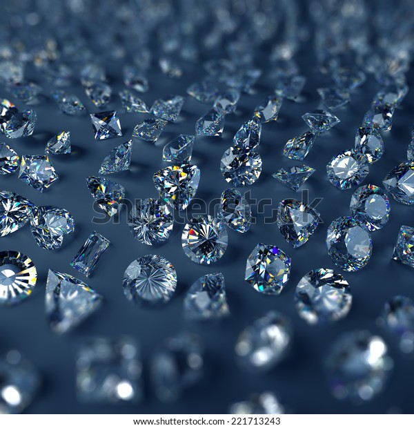 3d Clear Sparkling Brilliants Diamonds Background Stock Illustration ...