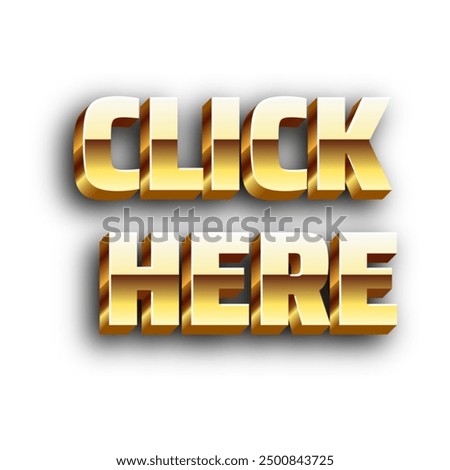 3D Click here text poster