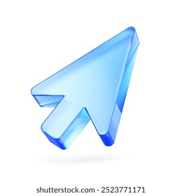 3d Click pointer cursor arrow icon on white background - 3d rendering