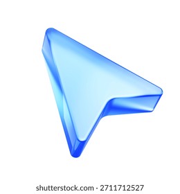 3d Click pointer cursor arrow icon on white background - 3d illustration
