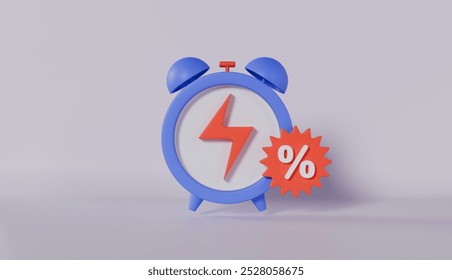 3D clock icon vector for business concept