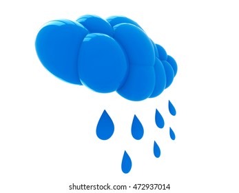 3d Cloud Rain Isolated On White Stock Illustration 472937014 | Shutterstock