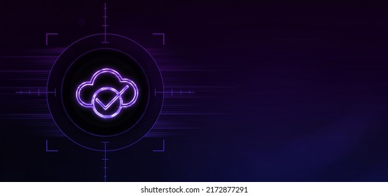 3d Cloud Workload Protection Icon Neon Sign