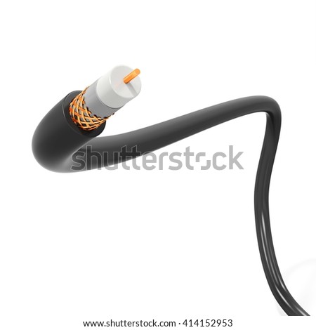 3d coaxial cable section on white background 3D illustration Foto d'archivio © 