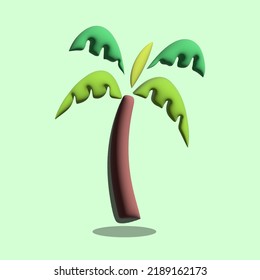 3d Coconut Tree Waving In The Air