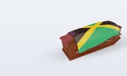 3d Coffin Jamaica Flag Rendering Right View