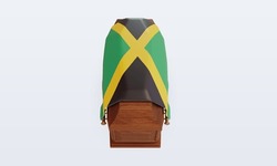 3d Coffin Jamaica Flag Rendering Front View