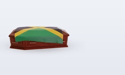 3d Coffin Jamaica Flag Rendering Left View
