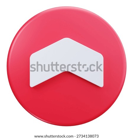 3D Collapse Chevron Up User Interface	