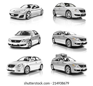 3D Collection Of Luxury Silver Sports Car
